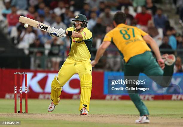 Shane Watson of Australia in action during the 3rd KFC T20 International match between South Africa and Australia at PPC Newlands on March 09, 2016...