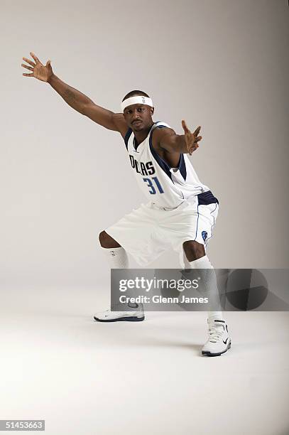 Jason Terry of the Dallas Mavericks poses for a portrait during NBA Media Day on October 4, 2004 in Dallas, Texas. NOTE TO USER: User expressly...