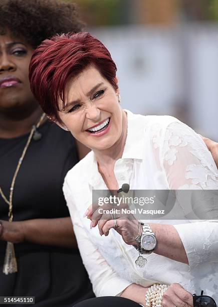 Sharon Osbourne visits "Extra" at Universal Studios Hollywood on March 9, 2016 in Universal City, California.