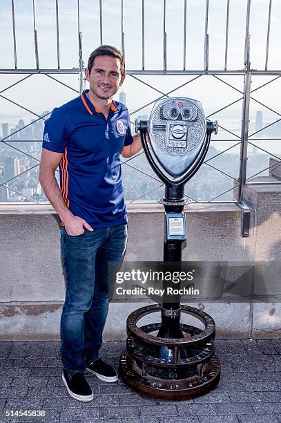 New York City FC Midfielder Frank Lampard visits The Empire State Building on March 9, 2016 in New York City.