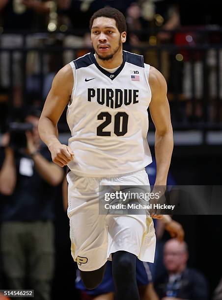 Hammons of the Purdue Boilermakers jogs up the court during the game against the Penn State Nittany Lions at Mackey Arena on January 13, 2016 in West...