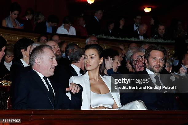 Francois Henri Pinault, Irina Shayk and Bradley Cooper attend the Arop Charity Gala At the Opera Garnier under the auspices of Madam Maryvonne...