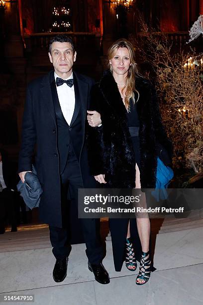 Marc Lavoine and Sarah Lavoine attend the Arop Charity Gala At the Opera Garnier under the auspices of Madam Maryvonne Pinault on March 9, 2016 in...