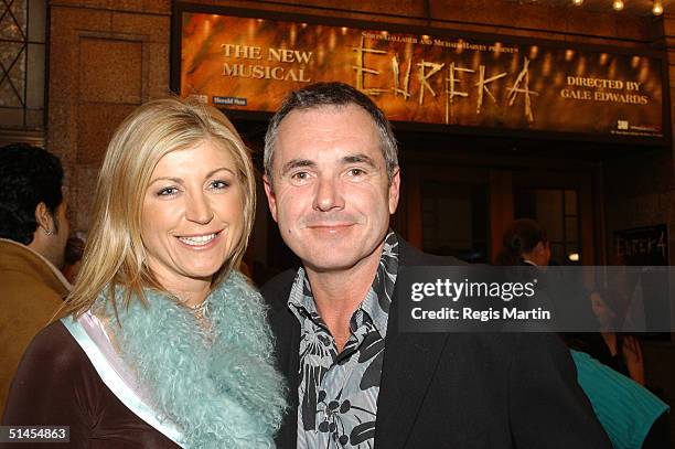 News presenter Jennifer Hansen and husband actor Alan Fletcher attend the world premiere of the musical "Eureka" at Her Majesty's Theatre October 8,...