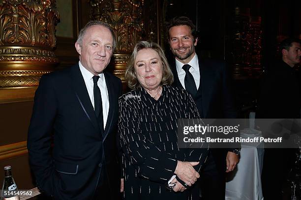 Francois-Henri Pinault, Maryvonne Pinault and Bradley Cooper attend the Arop Charity Gala At the Opera Garnier under the auspices of Madam Maryvonne...