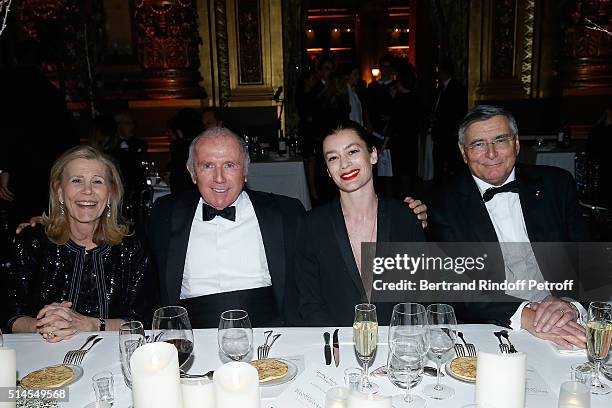 Agnes Schweitzer, Francois Pinault, Aurelie Dupont and Jean-Louis Beffa attend the Arop Charity Gala At the Opera Garnier under the auspices of Madam...