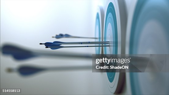 Arrows hit target. Arrows hit target.