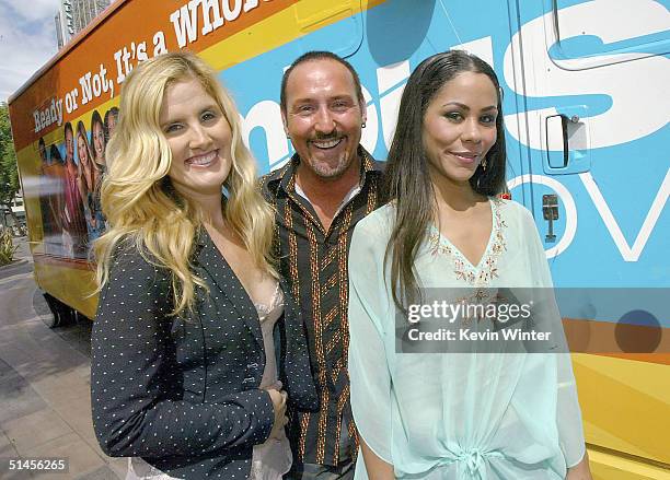 Celebrity stylists Mary Alice Haney , William Whatley, and Gigi Berry pose at Ambush Makeover's "Its A Whole New Bus Tour" at The Third Street...