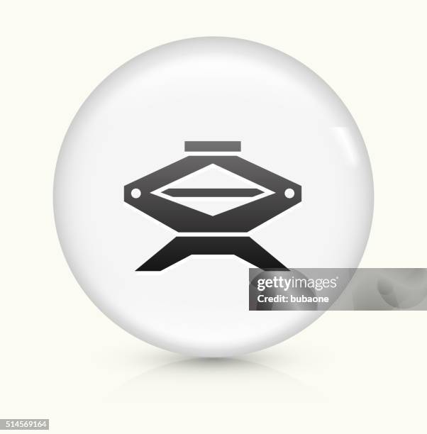 car jack icon on white round vector button - car jack white background stock illustrations