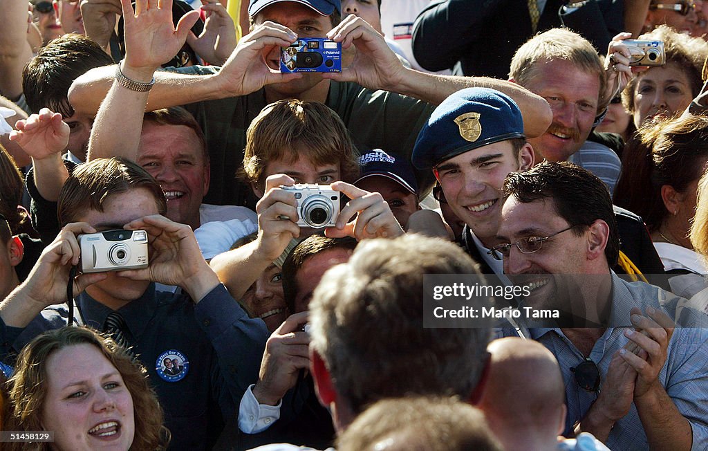 President Bush Campaigns In Iowa And Minnesota