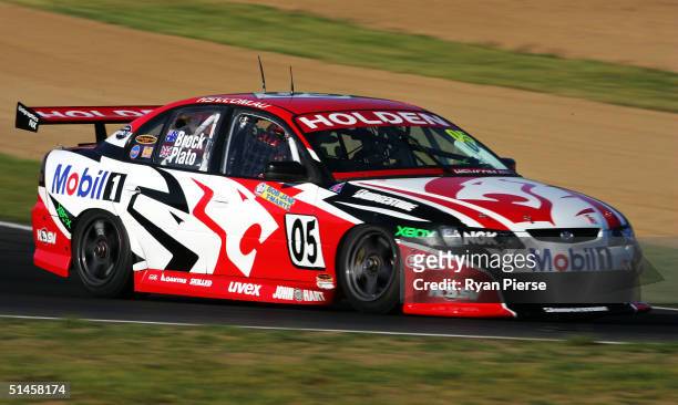 The Holden of Peter Brock of the Holden Racing Team in action during practice for the Bathurst 1000, which is round ten of the 2004 V8 Supercar...
