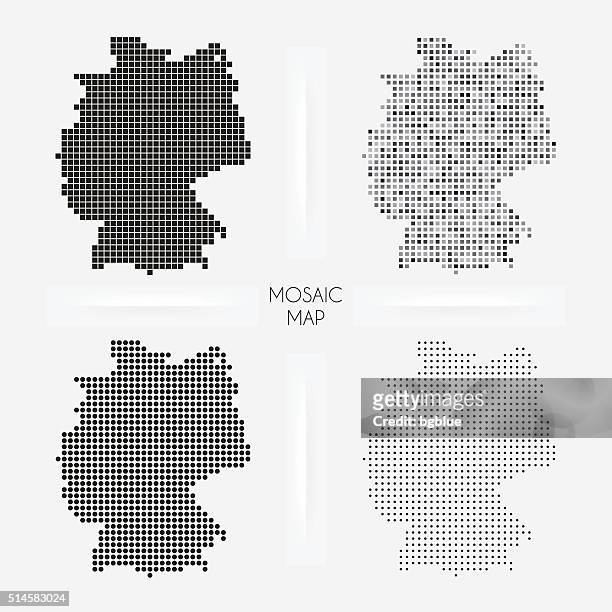 deutschland karten-mosaik squarred und pünktchen - deutschland stock-grafiken, -clipart, -cartoons und -symbole