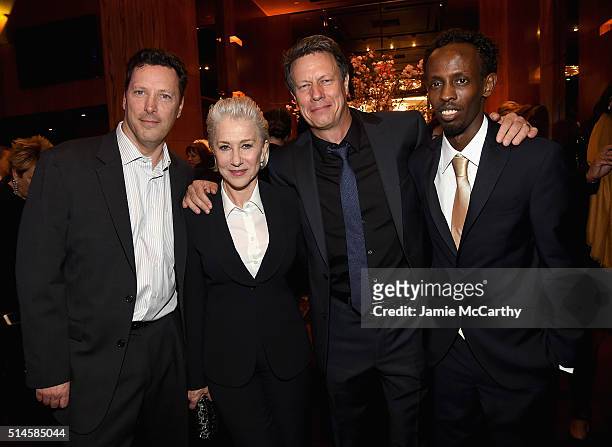 Andrew Karpen, CEO of Bleeker street, Helen Mirren, director Gavin Hood and Barkhad Abdi attennd the "Eye In The Sky" New York PremiereAfter Party at...