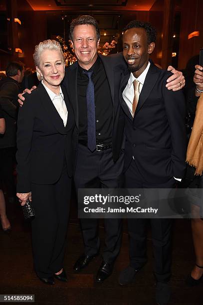 Helen Mirren, director Gavin Hood and Barkhad Abdi attennd the "Eye In The Sky" New York PremiereAfter Party at the Parkview Lounge on March 9, 2016...