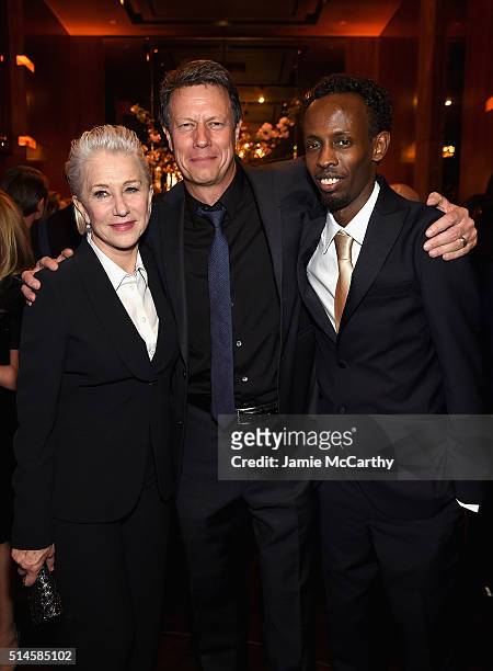 Helen Mirren, director Gavin Hood and Barkhad Abdi attennd the "Eye In The Sky" New York PremiereAfter Party at the Parkview Lounge on March 9, 2016...