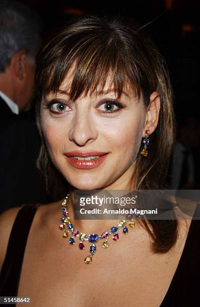 Anchor woman Maria Bartiromo attends a pre-dinner Gala for the Columbus Day Parade October 9, 2004 in New York City.