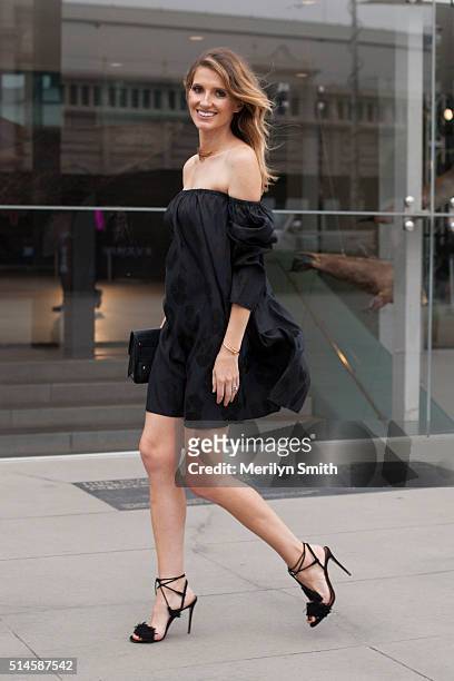 Fashion Blogger and TV Personality Kate Waterhouse wearing a Georgia Alice dress, Aquazzura shoes and Proenza Schouler bag during the 2016 Melbourne...