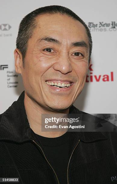 Director Zhang Yimou attends the "House Of Flying Daggers" screening at the 42nd New York Film Festival on October 9, 2004 at Alice Tully Hall,...