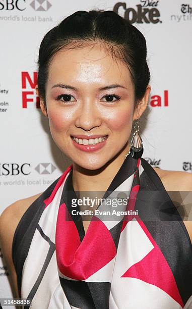 Actress Zhang Ziyi attends the "House Of Flying Daggers" screening at the 42nd New York Film Festival on October 9, 2004 at Alice Tully Hall, Lincoln...