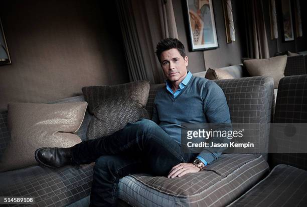 Actor Rob Lowe attends the launch of "18 Amber Wood" by Profile at Montage Beverly Hills on March 9, 2016 in Beverly Hills, California.