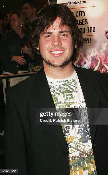 Australian Idol Finalist Daniel Belle attends the Sydney Premiere of "We Will Rock You" at the Lyric Theatre, Star City Casino October 9, 2004 in...