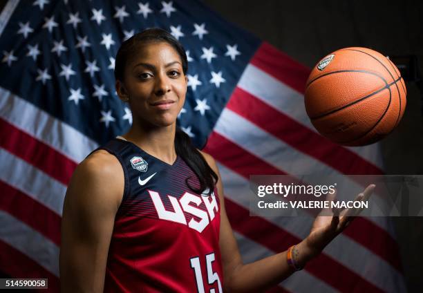 Basketball player Candace Parker poses for a portrait at the 2016 Team USA Media Summit, March 9, 2016 in Beverly Hills, California. - The 2016...