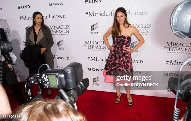 Actress Jennifer Garner attends the Los Angeles premiere of Miracles From Heaven, March 9 at the Arclight Cinema in Hollywood, California. / AFP /...