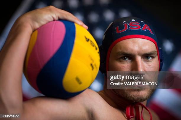 Water Polo player John Mann poses for a portrait at the 2016 Team USA Media Summit, March 9, 2016 in Beverly Hills, California. - The 2016 Summer...