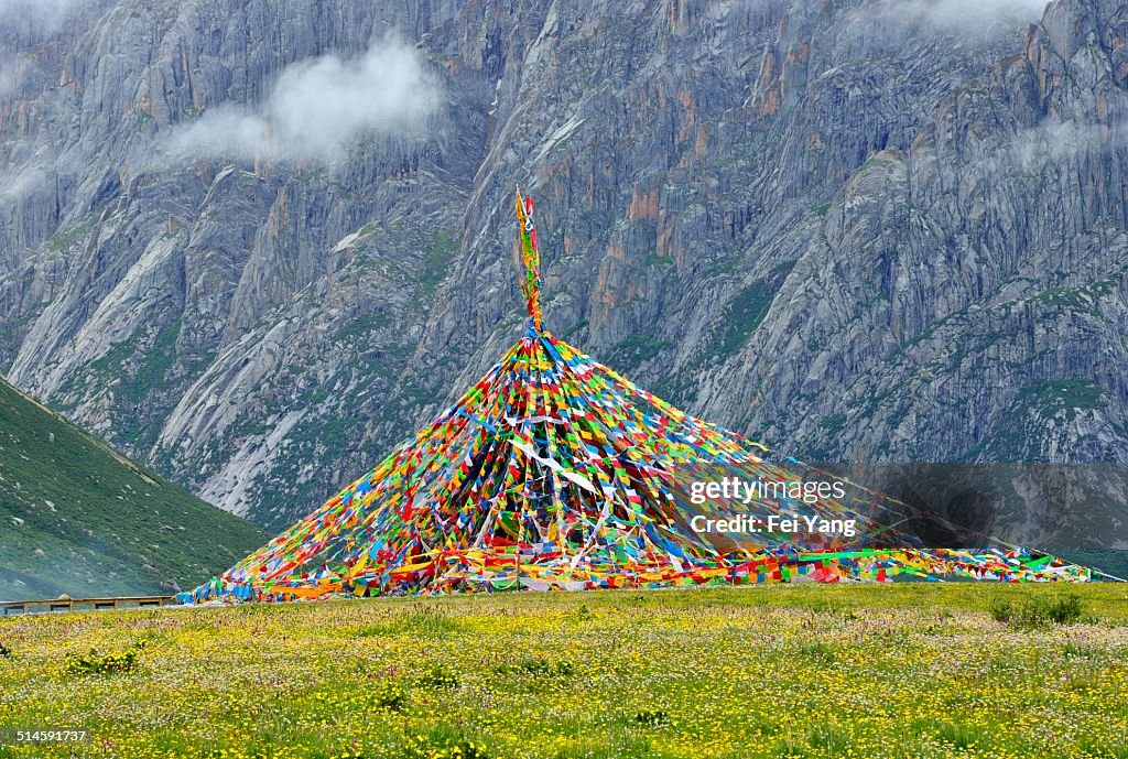 Prayer flags in Tibet