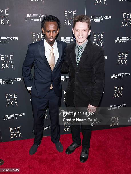 Actors Barkhad Abdi and Torrey Wigfield attend the 'Eye In The Sky' New York premiere at AMC Loews Lincoln Square 13 theater on March 9, 2016 in New...