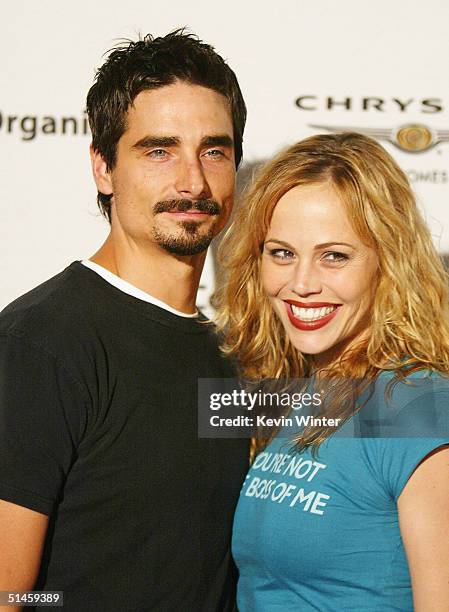 Singer Kevin Richardson and wife Kristin arrive at Penny Marshall's birthday party to benefit Life on Purpose Foundation and West Coast NBA Retired...