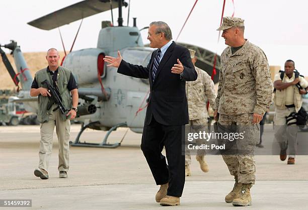 Secdef Rumsfeld 140 Secretary Of Defence Donald Rumsfeld Visits Iraq Stock Photos, High ...