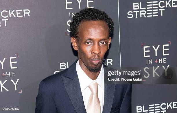 Actor Barkhad Abdi attends the 'Eye In The Sky' New York premiere at AMC Loews Lincoln Square 13 theater on March 9, 2016 in New York City.
