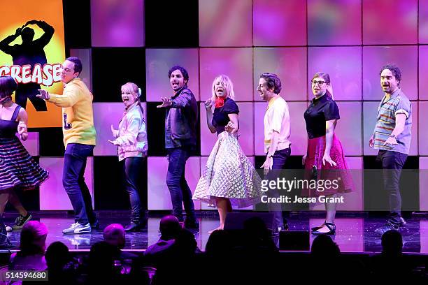 Actors Jim Parsons, Melissa Rauch, Kunal Nayyar, Kaley Cuoco, Simon Helberg, Mayim Bialik and Johnny Galecki perform onstage during the 24th and...