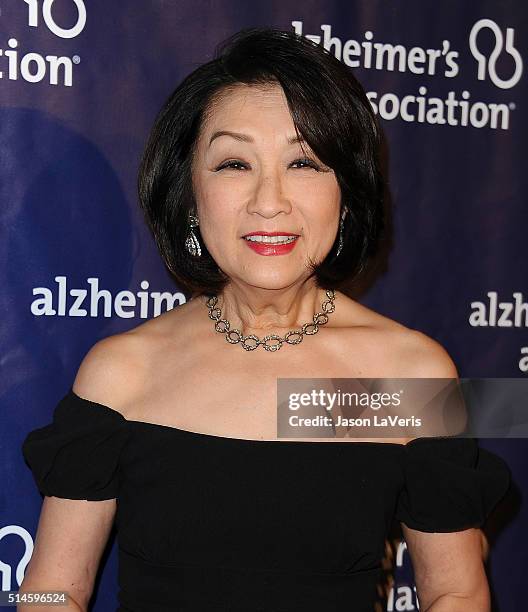 Connie Chung attends the 2016 Alzheimer's Association's "A Night At Sardi's" at The Beverly Hilton Hotel on March 9, 2016 in Beverly Hills,...
