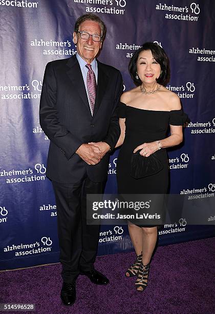 Maury Povich and Connie Chung attend the 2016 Alzheimer's Association's "A Night At Sardi's" at The Beverly Hilton Hotel on March 9, 2016 in Beverly...