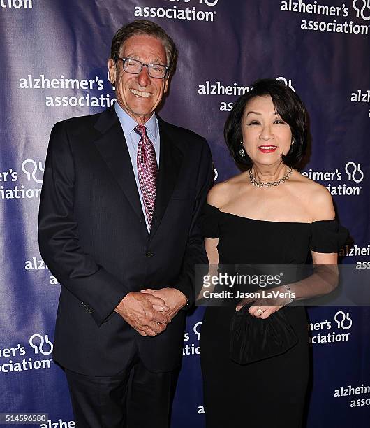Maury Povich and Connie Chung attend the 2016 Alzheimer's Association's "A Night At Sardi's" at The Beverly Hilton Hotel on March 9, 2016 in Beverly...