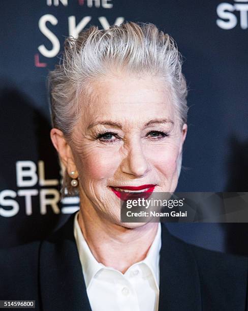 Actress Helen Mirren attends the 'Eye In The Sky' New York premiere at AMC Loews Lincoln Square 13 theater on March 9, 2016 in New York City.