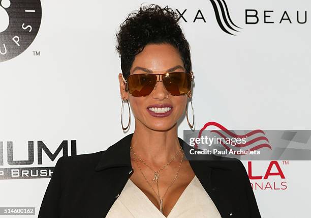 Reality TV Personality Nicole Murphy attends the preview event of TLC Network's "Global Beauty Masters" season 2 at Christopher Guy West Hollywood...