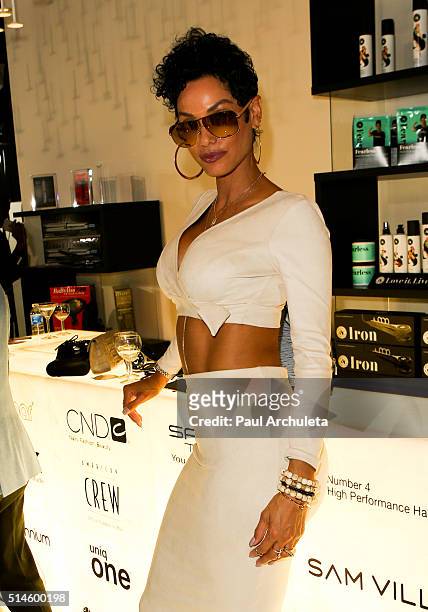 Reality TV Personality Nicole Murphy attends the preview event of TLC Network's "Global Beauty Masters" season 2 at Christopher Guy West Hollywood...