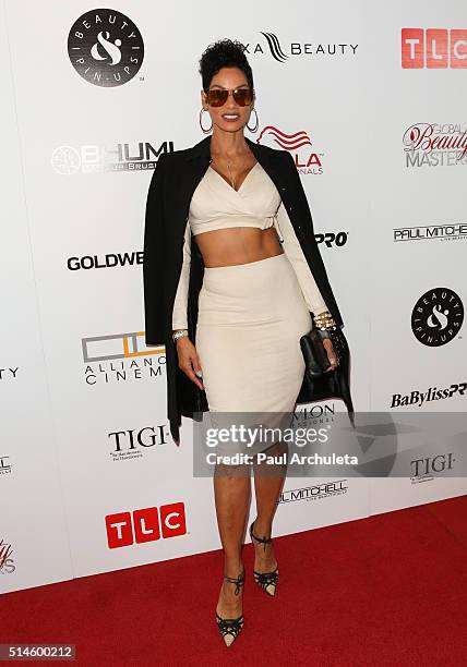 Reality TV Personality Nicole Murphy attends the preview event of TLC Network's "Global Beauty Masters" season 2 at Christopher Guy West Hollywood...