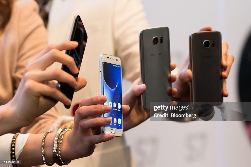 Samsung Electronics Co. Mobile Communication President Kong Dong-Jin Presents Galaxy S7 Smartphone At Media Event Ahead Of Sale