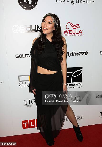 Singer Manika attends the preview event of TLC Network's "Global Beauty Masters" season 2 at Christopher Guy West Hollywood Showroom on March 9, 2016...