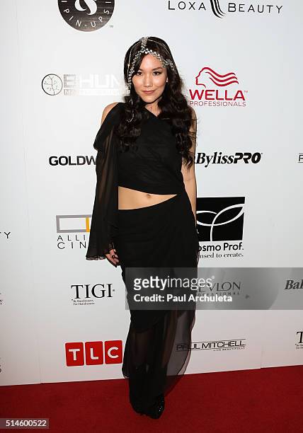 Singer Manika attends the preview event of TLC Network's "Global Beauty Masters" season 2 at Christopher Guy West Hollywood Showroom on March 9, 2016...