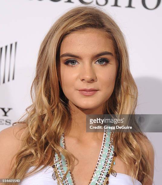 Actress Brighton Sharbino arrives at the premiere of Columbia Pictures' "Miracles From Heaven" at ArcLight Hollywood on March 9, 2016 in Hollywood,...