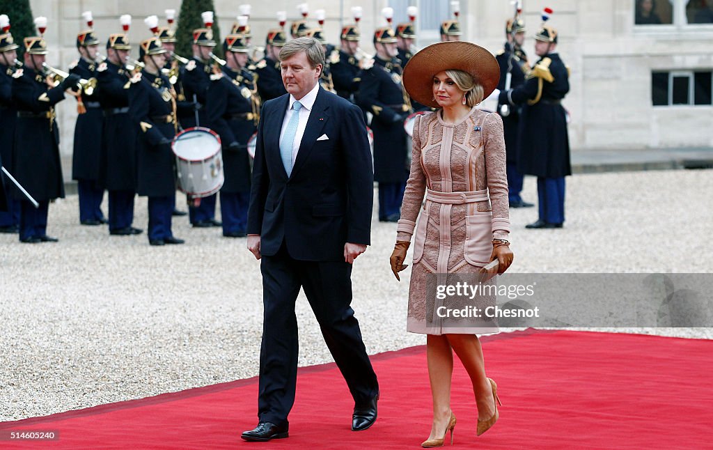 King Willem-Alexander of the Netherlands and Queen Maxima on Official Two days State Visit in Paris : Day One