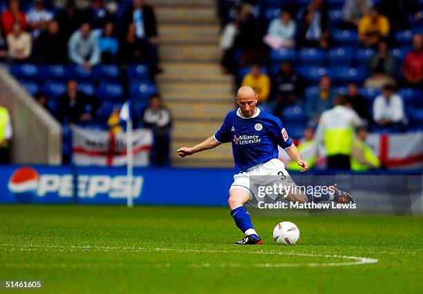Danny Tiatto of Leicester City during the Coca-Cola Championship match between Leicester City and Brighton and Hove Albion at the Walkers Stadium on...