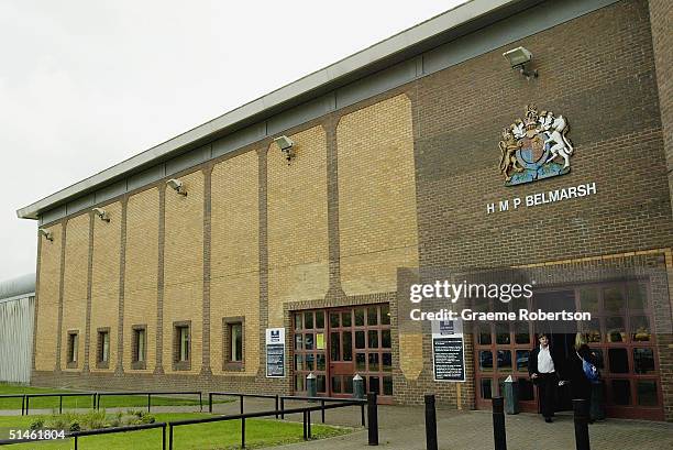 An exterior view of Belmarsh high security prison on October 8, 2004 in London. The conditions at Belmarsh Prison have been compared to the extreme...