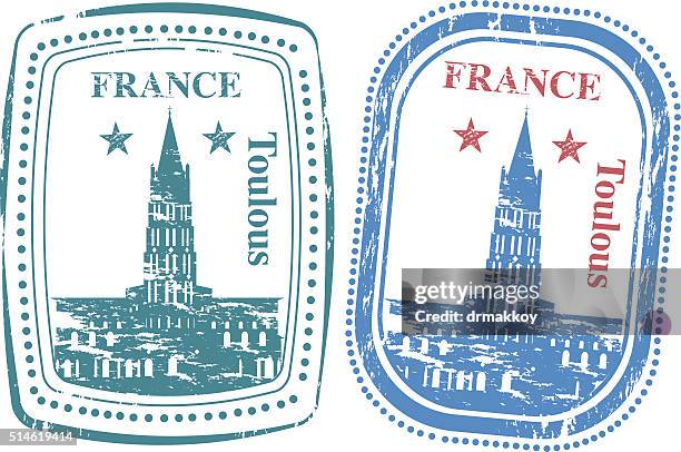 france stamp - bougival stock illustrations