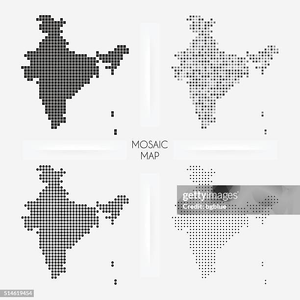 ilustraciones, imágenes clip art, dibujos animados e iconos de stock de india mapas de mosaico squarred y salpicado - bombay map